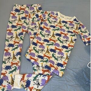 Hanna Andersson Kids US 12 Safari Animal Pajama Set Tencel Lyocell Multicolor